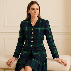 ✨ Rare Vintage Albert Nipon Wool Tartan Suit — RN 50610